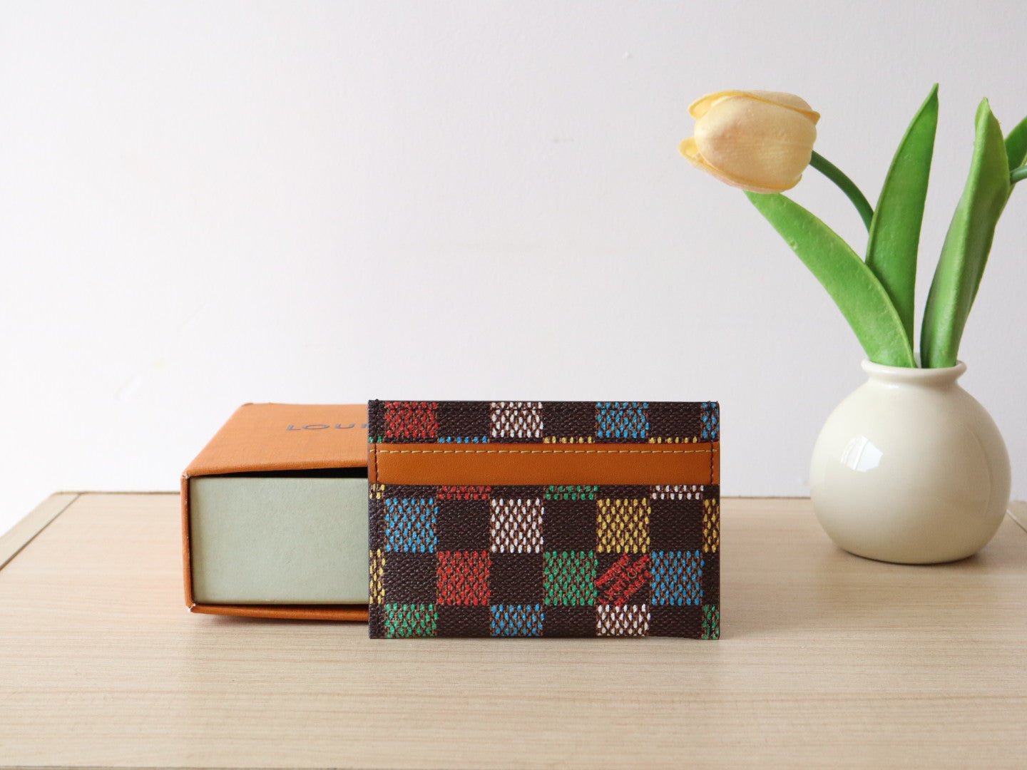 POCKET ORGANIZER CARD HOLDER 11 IN COLORFUL DAMIER EBENE CANVAS - Image 10