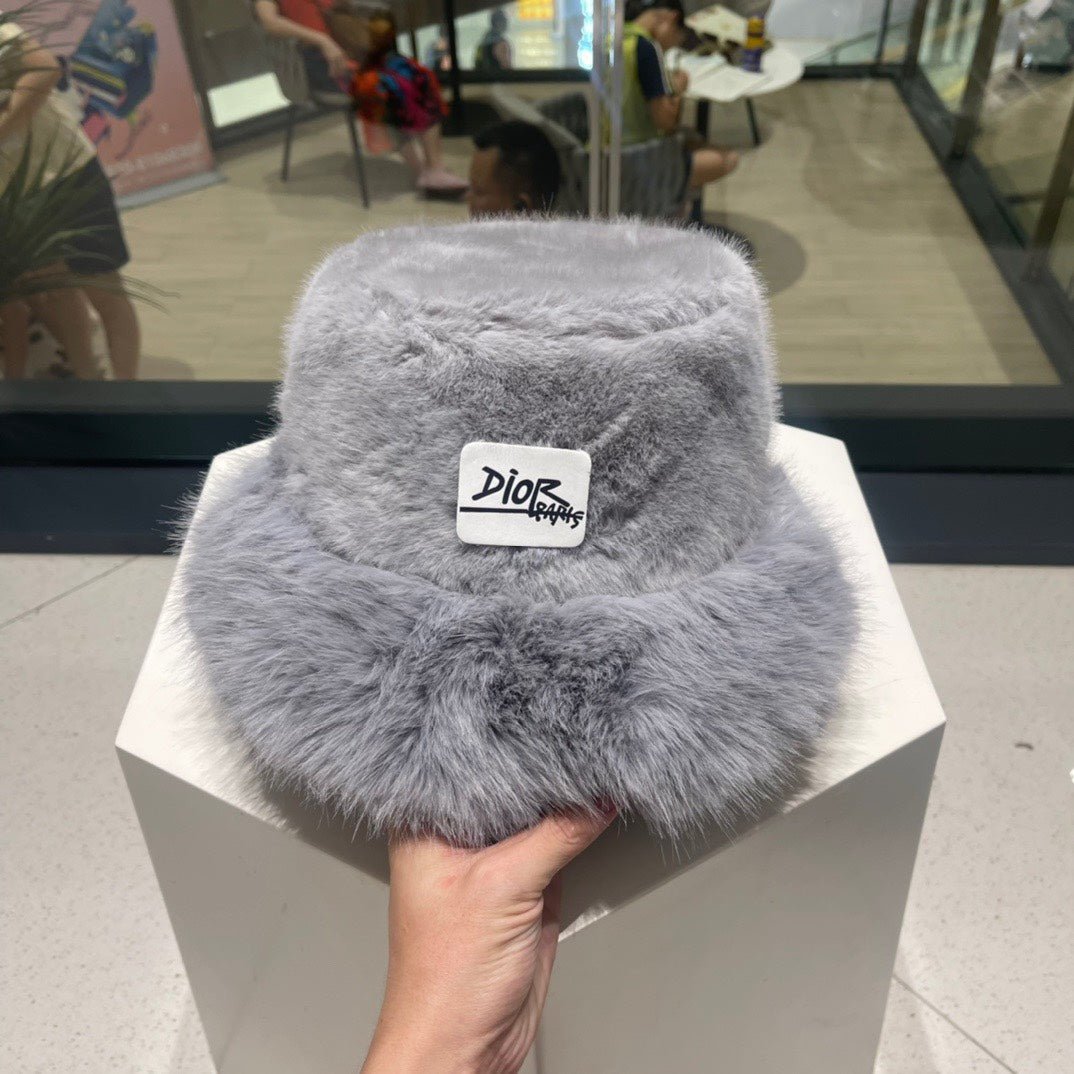 PLUSH FISHERMAN HAT IN GRAY RABBIT FUR 426098 - Image 4