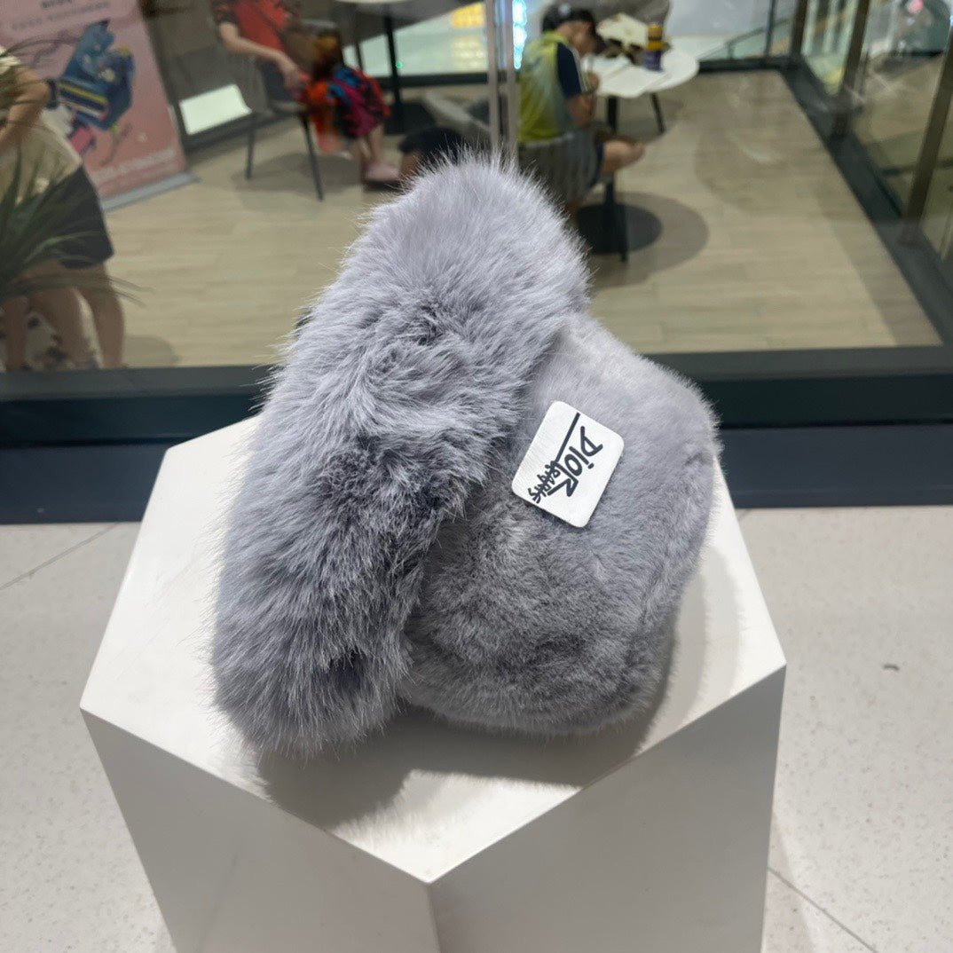 PLUSH FISHERMAN HAT IN GRAY RABBIT FUR 426098 - Image 5