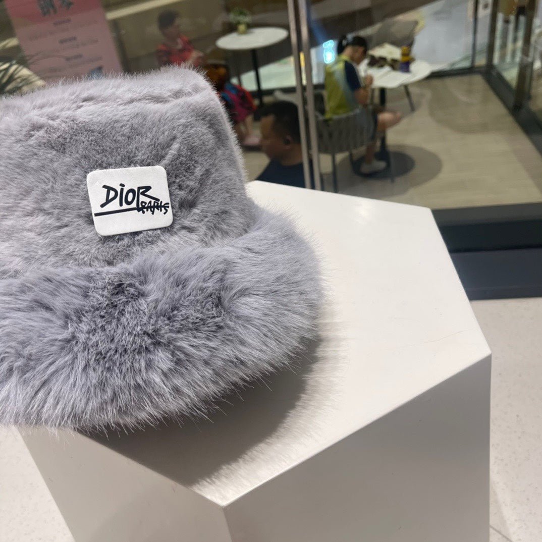 PLUSH FISHERMAN HAT IN GRAY RABBIT FUR 426098 - Image 6