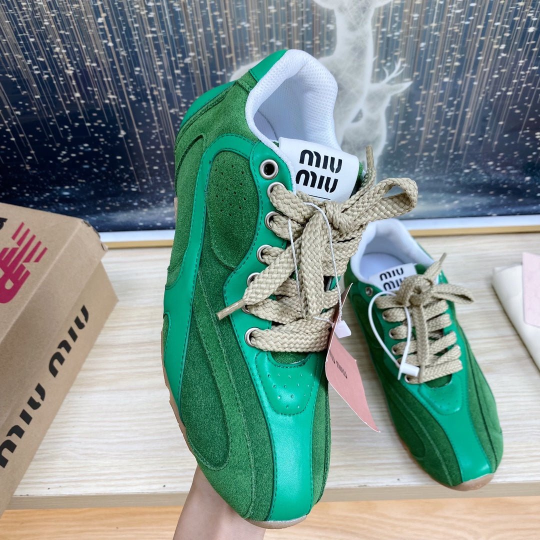 NB Pine Green And Sea Green Color Sneakers Cowhide - Image 6