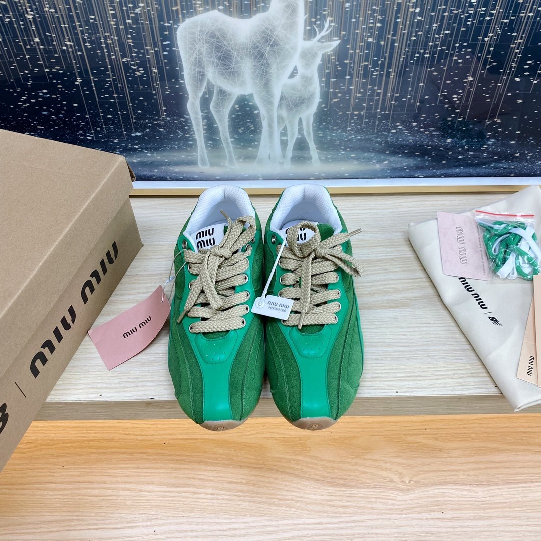 NB Pine Green And Sea Green Color Sneakers Cowhide - Image 10