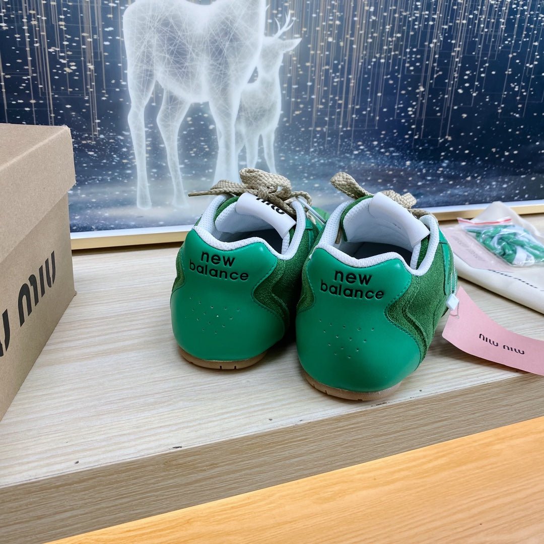 NB Pine Green And Sea Green Color Sneakers Cowhide - Image 8
