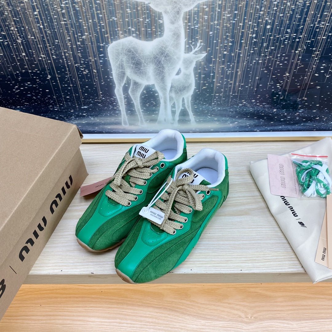 NB Pine Green And Sea Green Color Sneakers Cowhide - Image 3