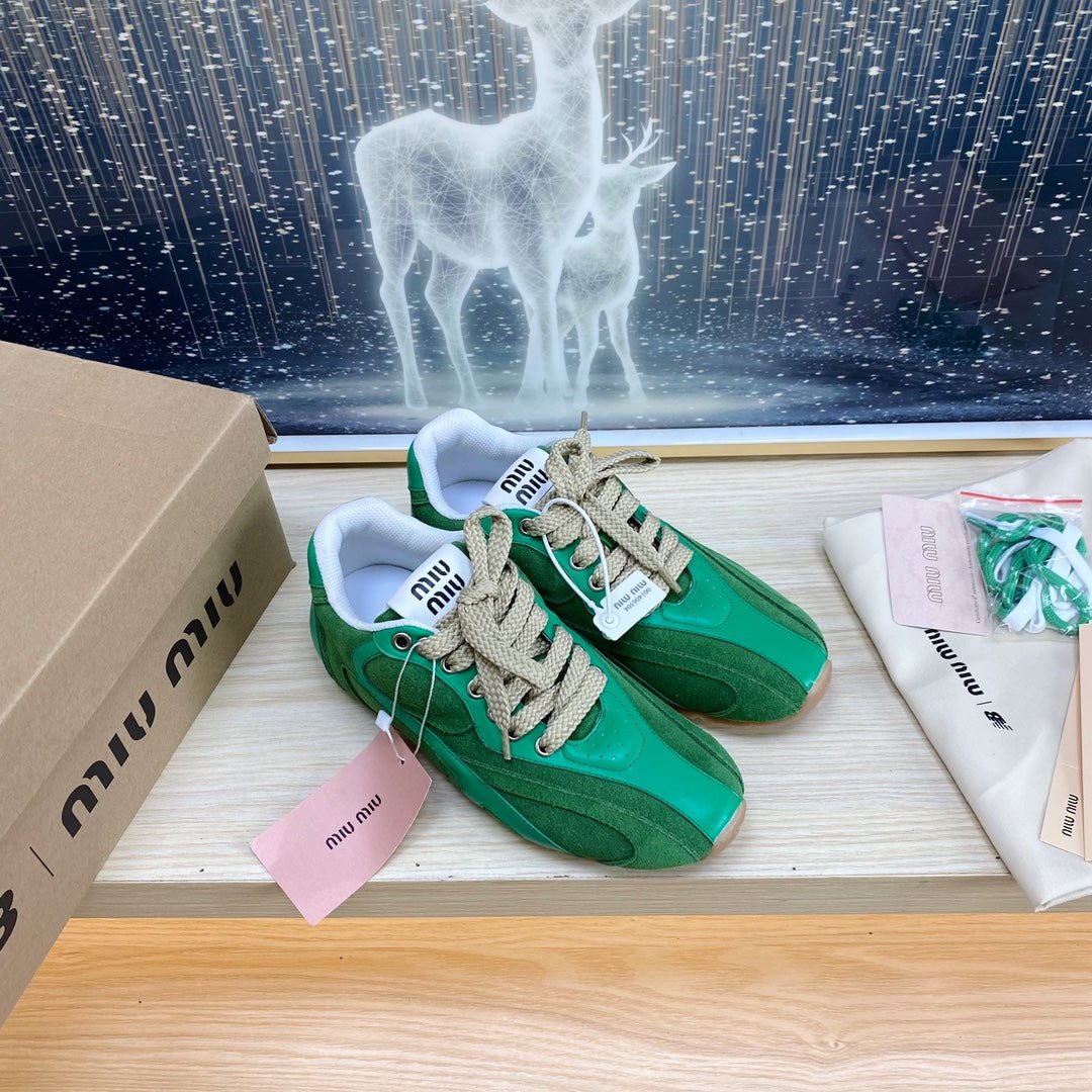 NB Pine Green And Sea Green Color Sneakers Cowhide - Image 5