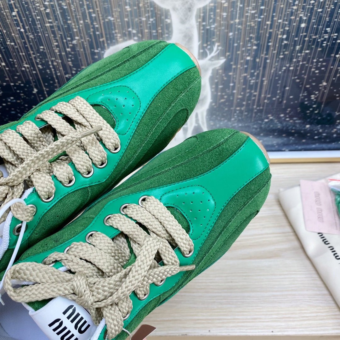 NB Pine Green And Sea Green Color Sneakers Cowhide - Image 7
