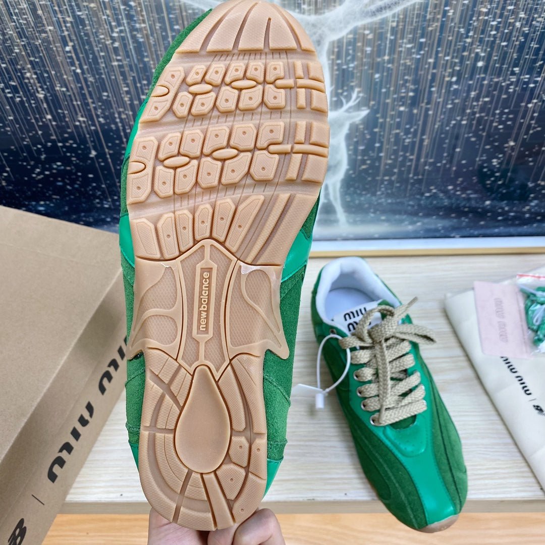 NB Pine Green And Sea Green Color Sneakers Cowhide - Image 9