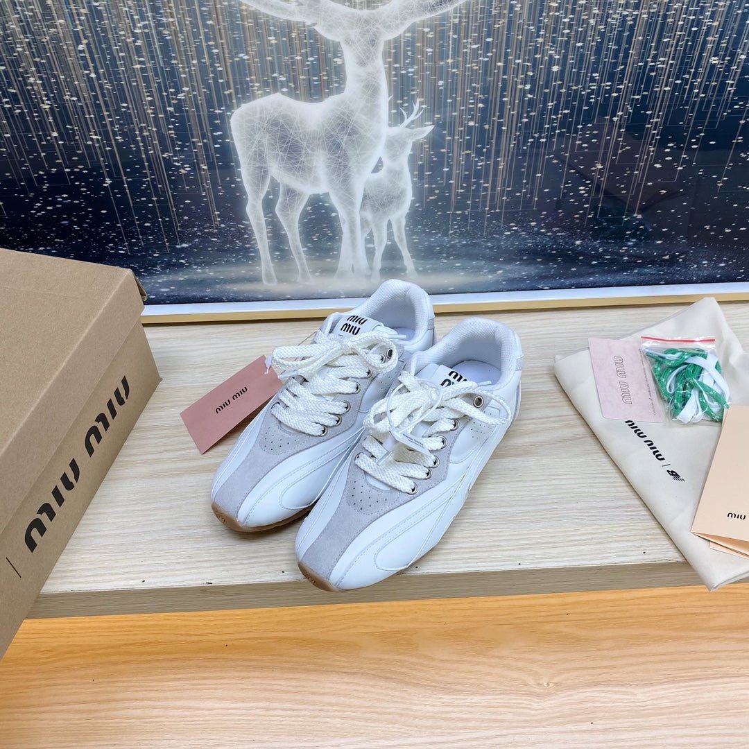 NB White and Gray Sneakers Cowhide - Image 3