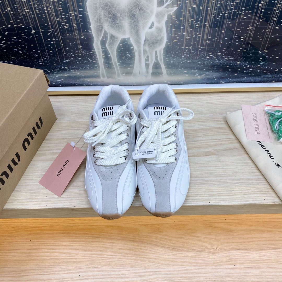 NB White and Gray Sneakers Cowhide - Image 2