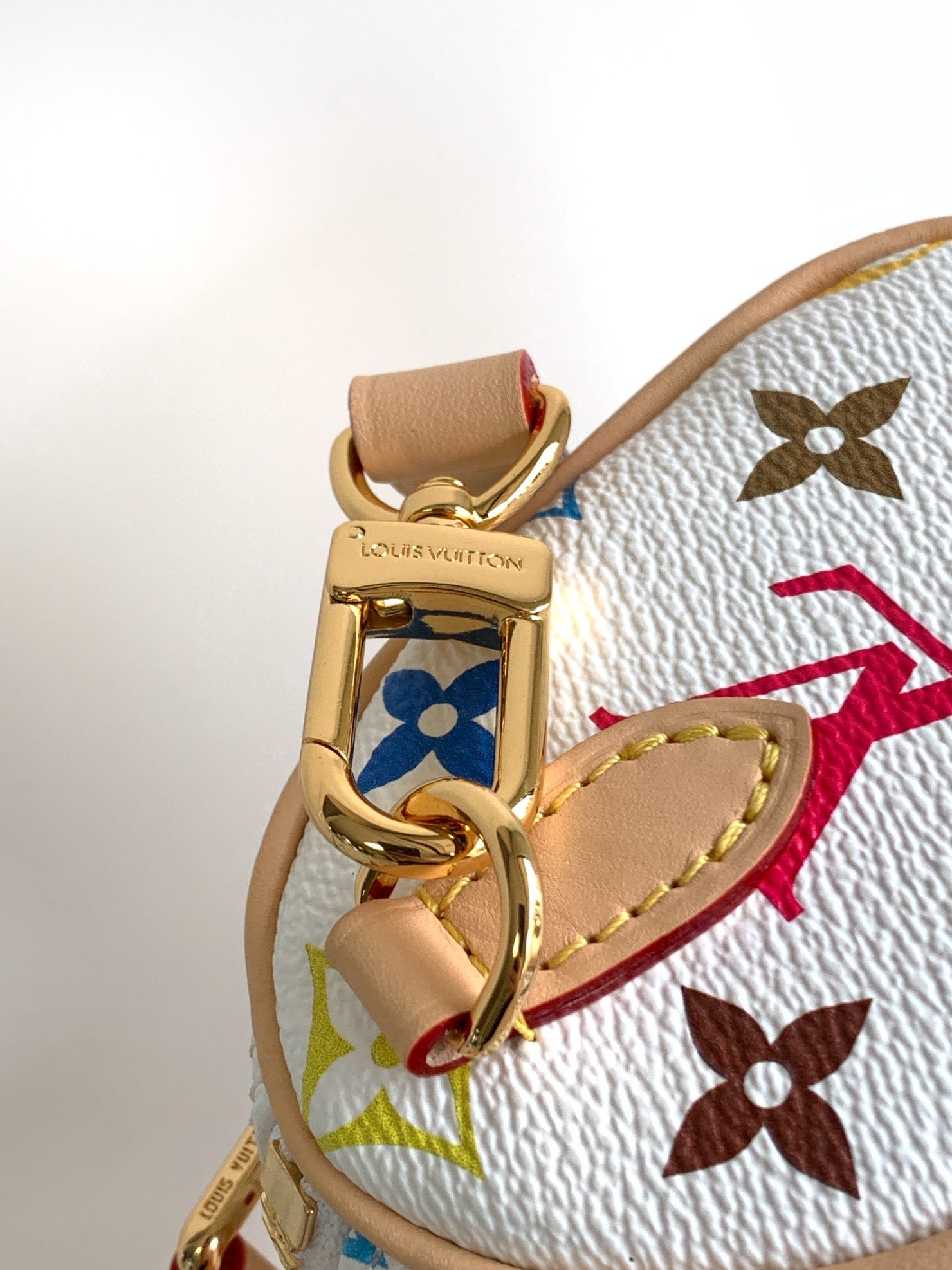 NANO SPEEDY BAG 16 IN COLORFUL MONOGRAM PATTERN AND WHITE COATED CANVAS - Image 4