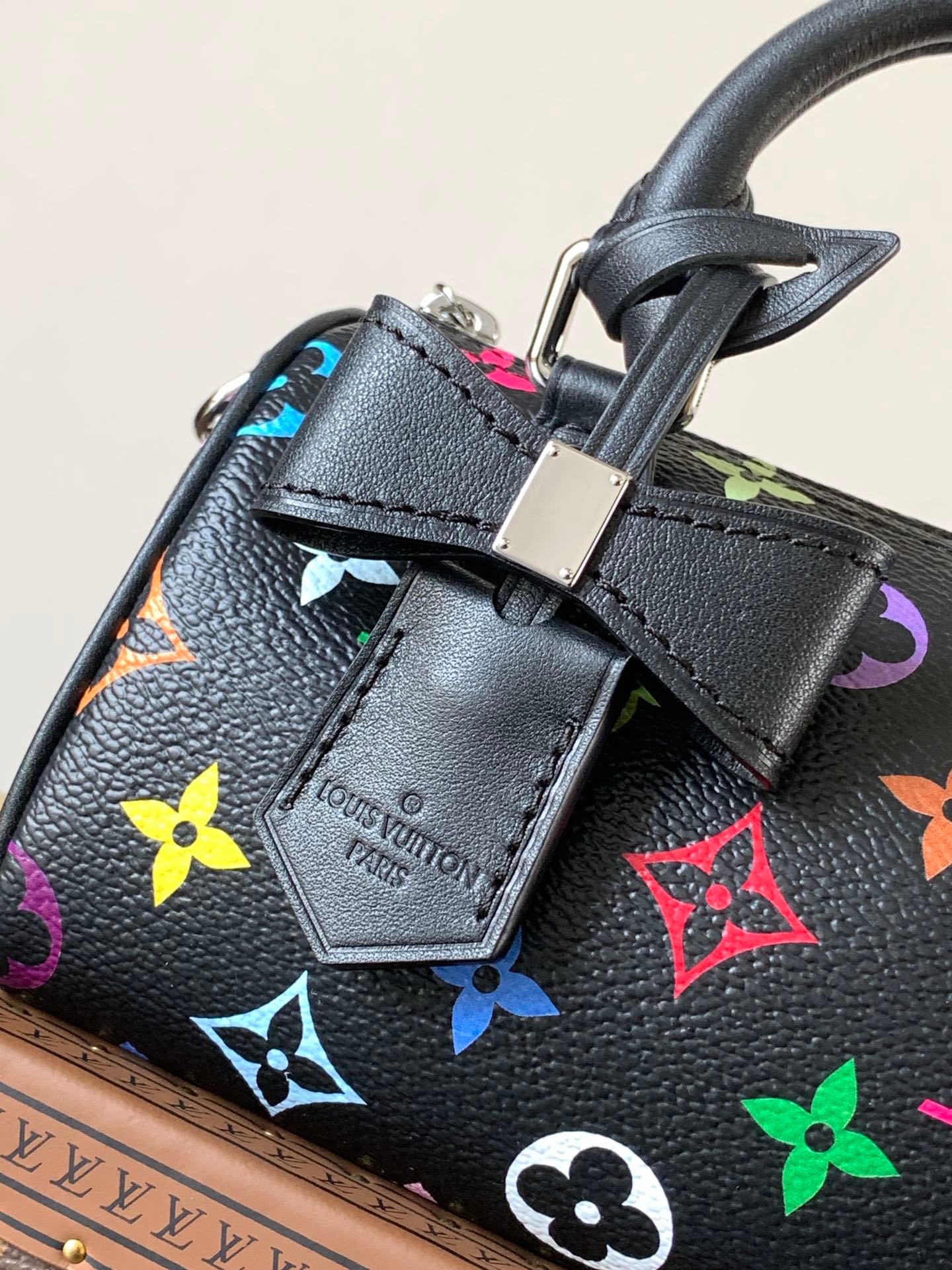 NANO SPEEDY BAG 16 IN COLORFUL MONOGRAM PATTERN AND BLACK COATED CANVAS - Image 5