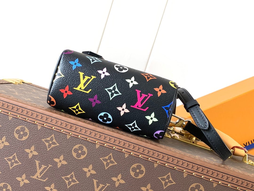 NANO SPEEDY BAG 16 IN COLORFUL MONOGRAM PATTERN AND BLACK COATED CANVAS - Image 8
