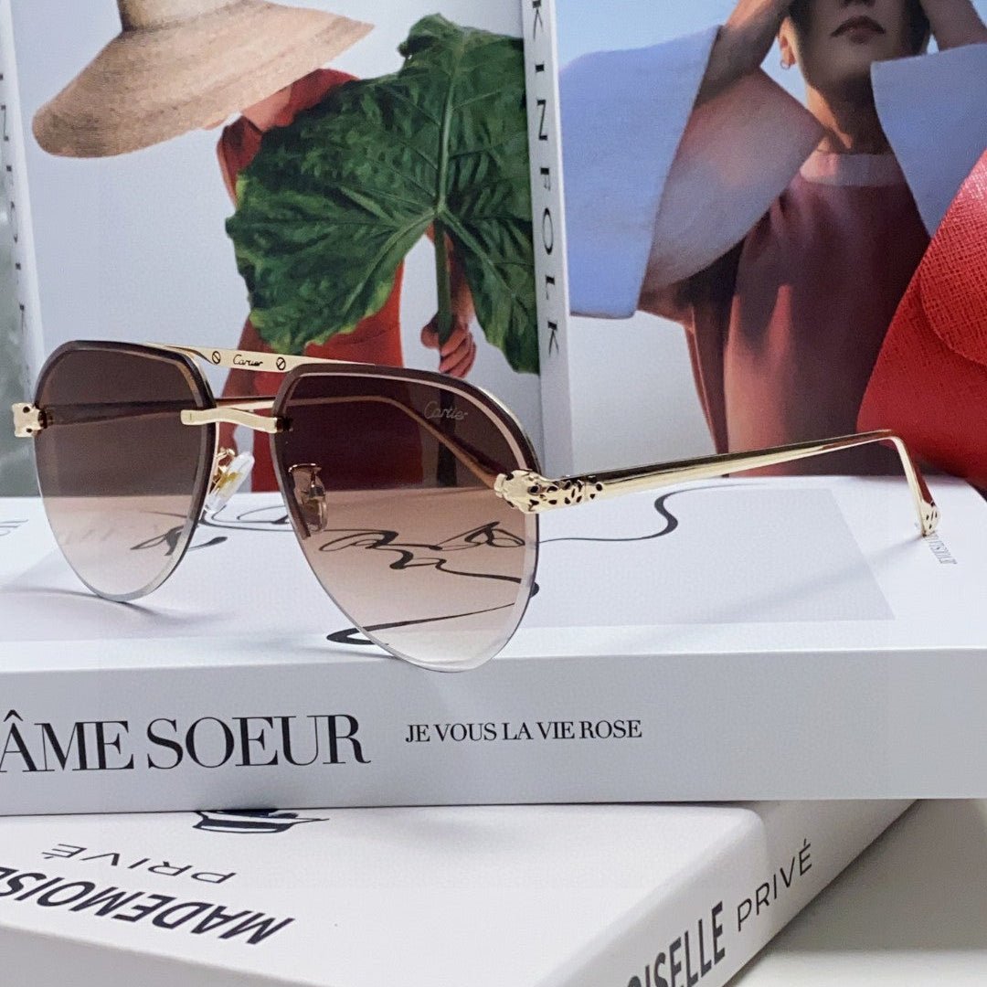 PANTHÈRE AVIATOR FRAME SUNGLASSES 562065 IN METAL - Image 4