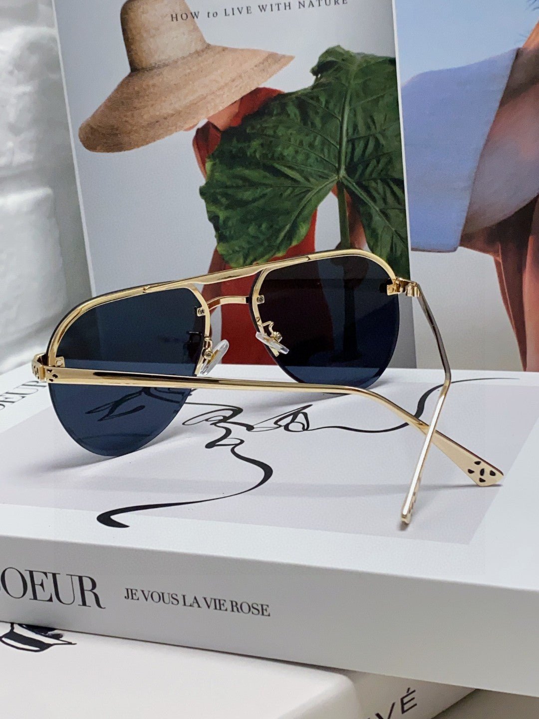 PANTHÈRE AVIATOR FRAME SUNGLASSES 562065 IN METAL - Image 7
