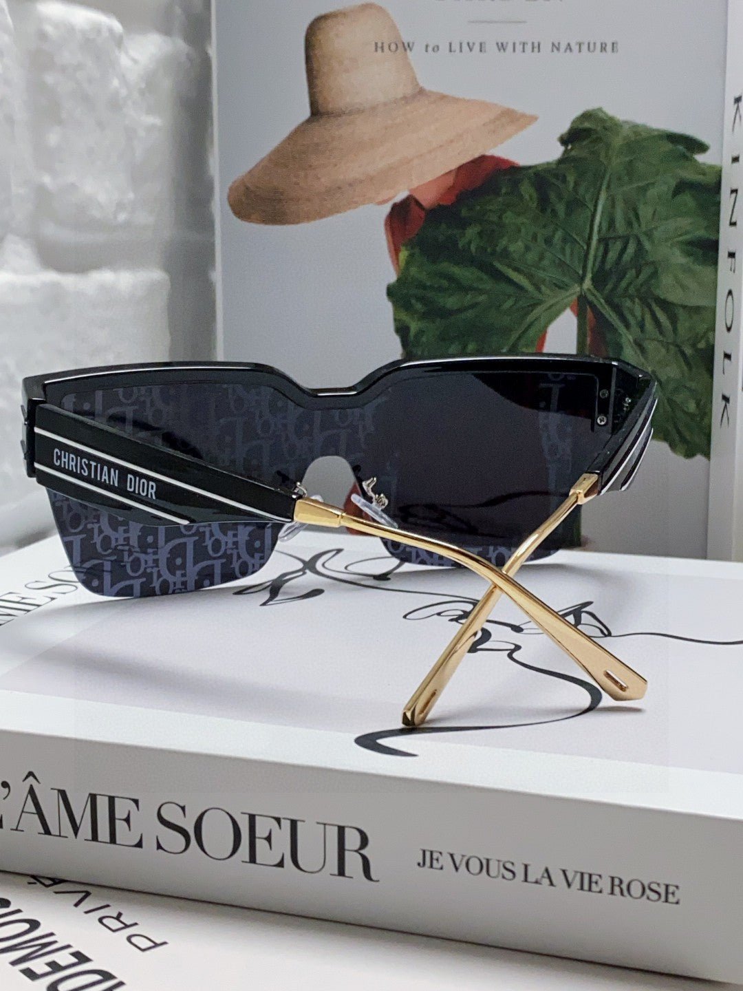OBLIQUE SUNGLASS 571598 IN BLACK ACETATE - Image 5
