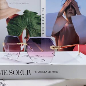 PANTHÈRE RIMLESS GEOMETRIC FRAME SUNGLASSES 539743 IN METAL