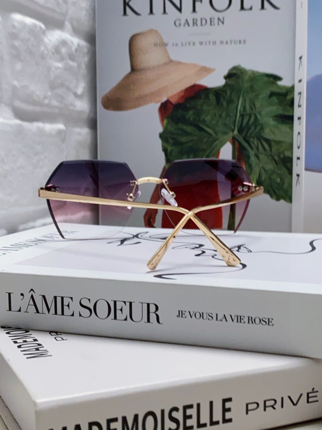 PANTHÈRE RIMLESS GEOMETRIC FRAME SUNGLASSES 539743 IN METAL - Image 8
