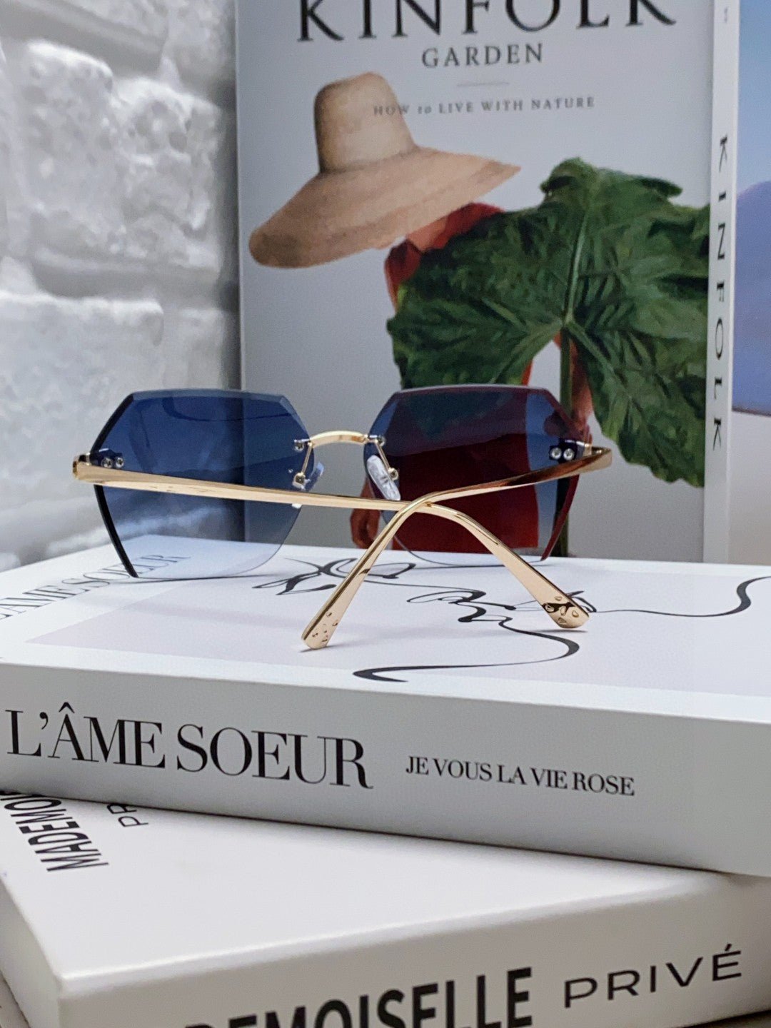 PANTHÈRE RIMLESS GEOMETRIC FRAME SUNGLASSES 539743 IN METAL - Image 6