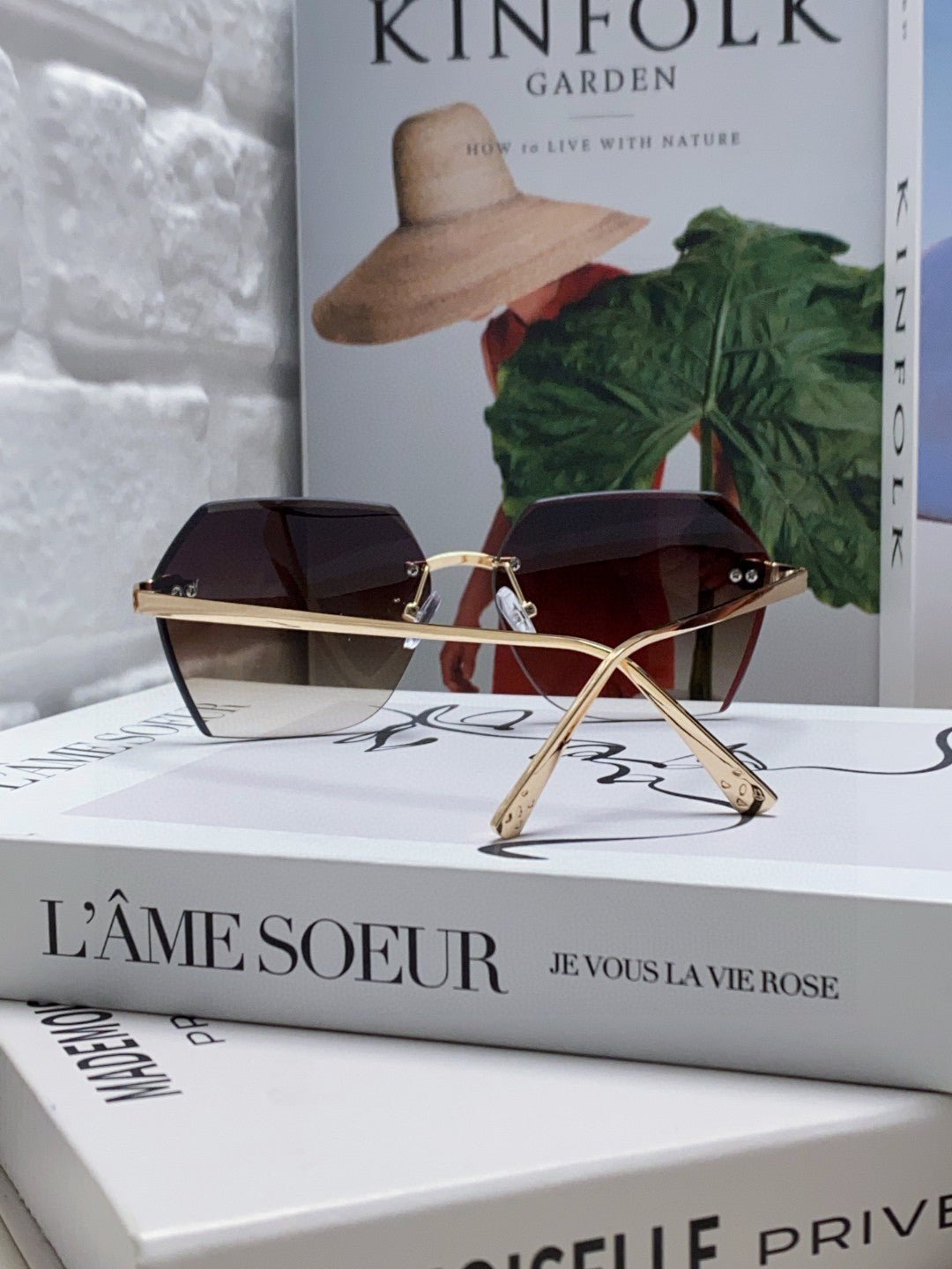 PANTHÈRE RIMLESS GEOMETRIC FRAME SUNGLASSES 539743 IN METAL - Image 5