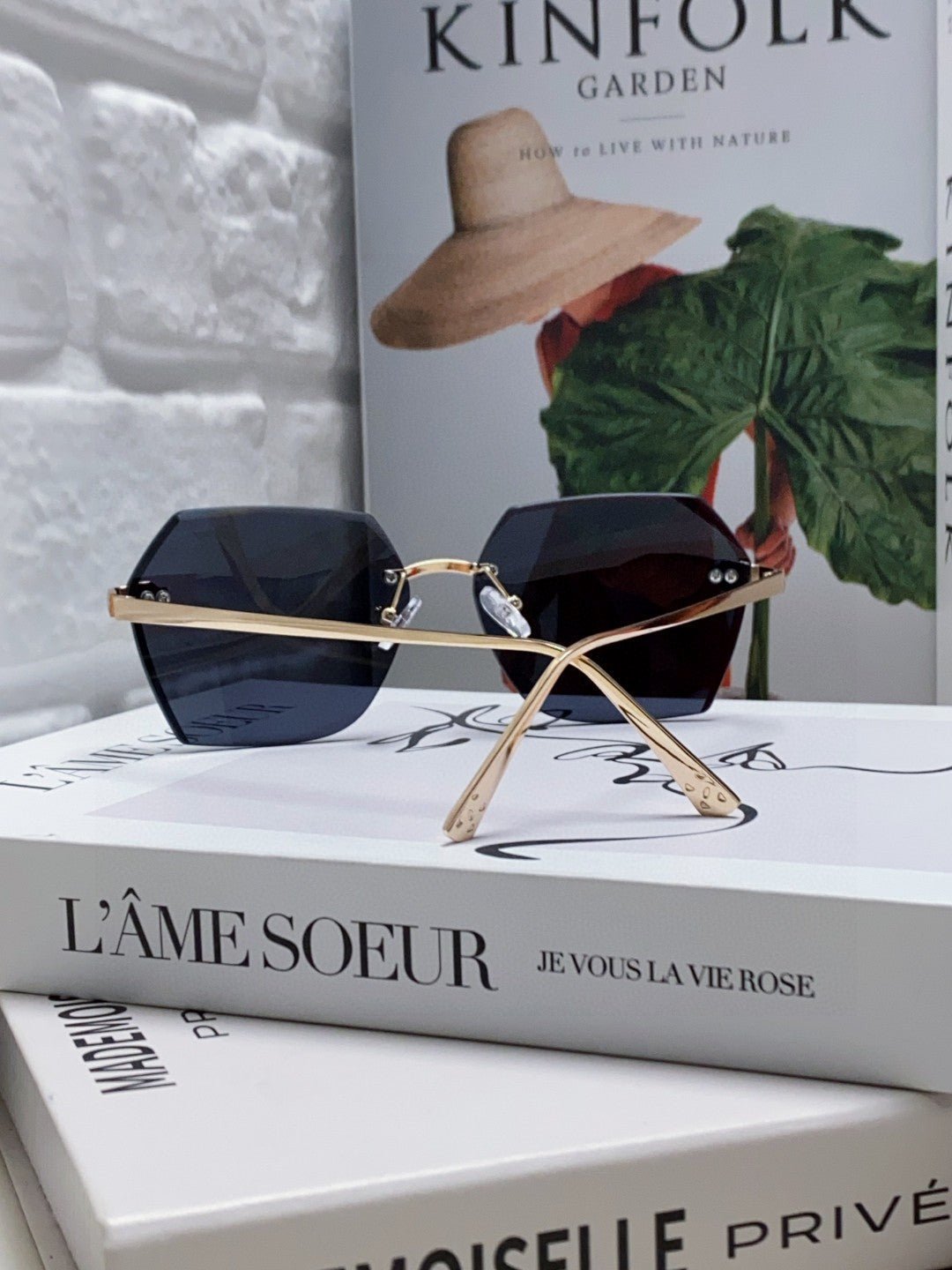 PANTHÈRE RIMLESS GEOMETRIC FRAME SUNGLASSES 539743 IN METAL - Image 7