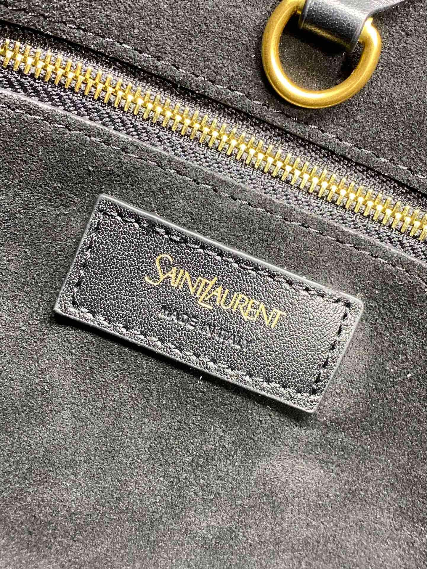 Y TOTE BAG 39 IN BLACK CALFSKIN - Image 3
