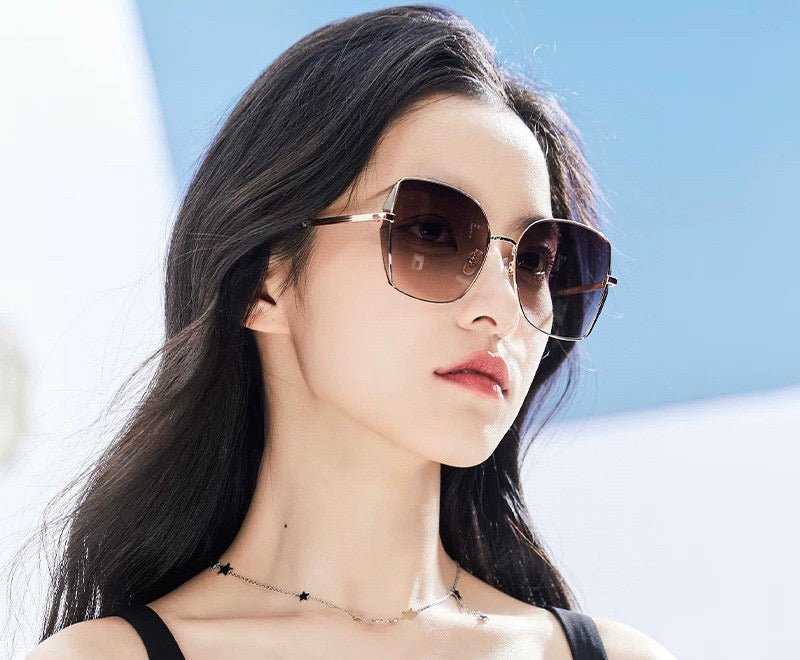 OVERSIZED RECTANGULAR FRAME SUNGLASSES G1641 IN METAL - Image 9