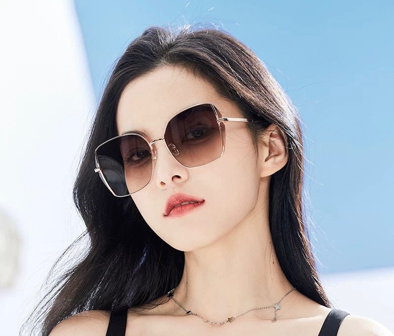 OVERSIZED RECTANGULAR FRAME SUNGLASSES G1641 IN METAL - Image 8