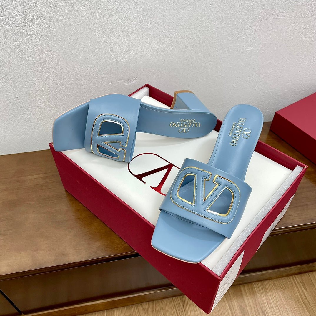 Vlogo Cut-Out 60 Sandal Baby Blue Calfskin - Image 2
