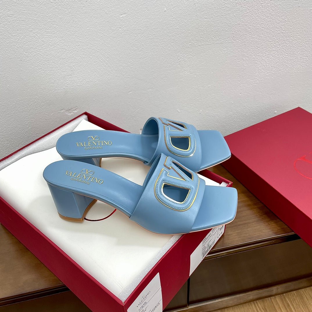 Vlogo Cut-Out 60 Sandal Baby Blue Calfskin - Image 5