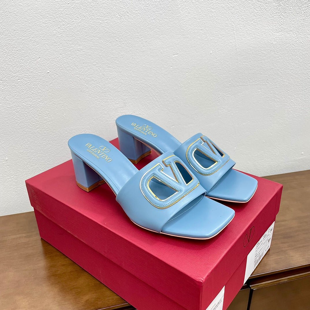 Vlogo Cut-Out 60 Sandal Baby Blue Calfskin - Image 6