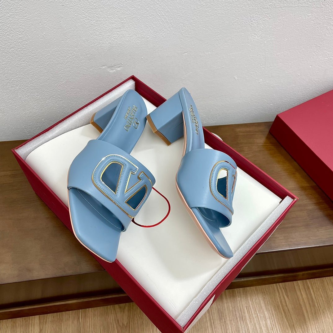Vlogo Cut-Out 60 Sandal Baby Blue Calfskin - Image 10