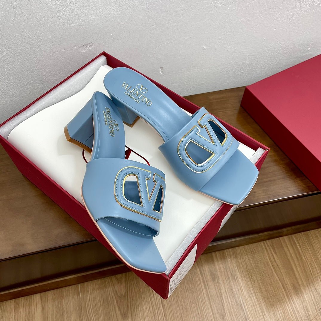 Vlogo Cut-Out 60 Sandal Baby Blue Calfskin - Image 11
