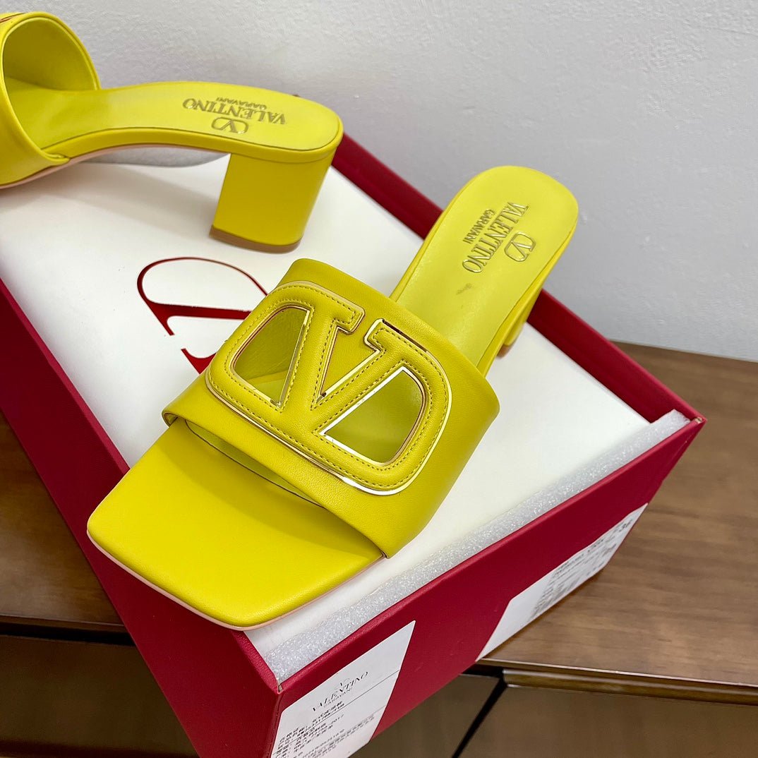 Vlogo Cut-Out 60 Sandal Yellow Calfskin - Image 3