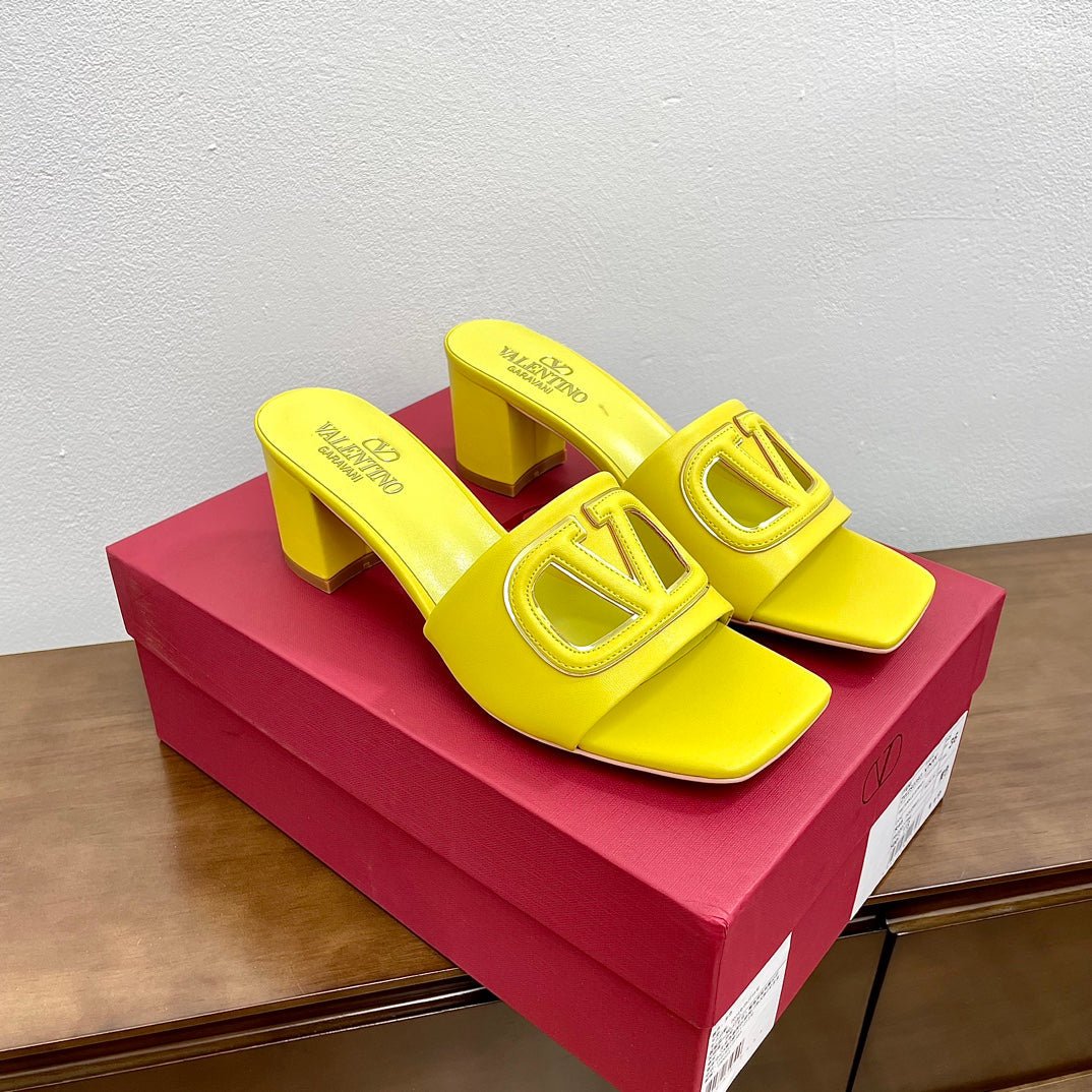 Vlogo Cut-Out 60 Sandal Yellow Calfskin - Image 4