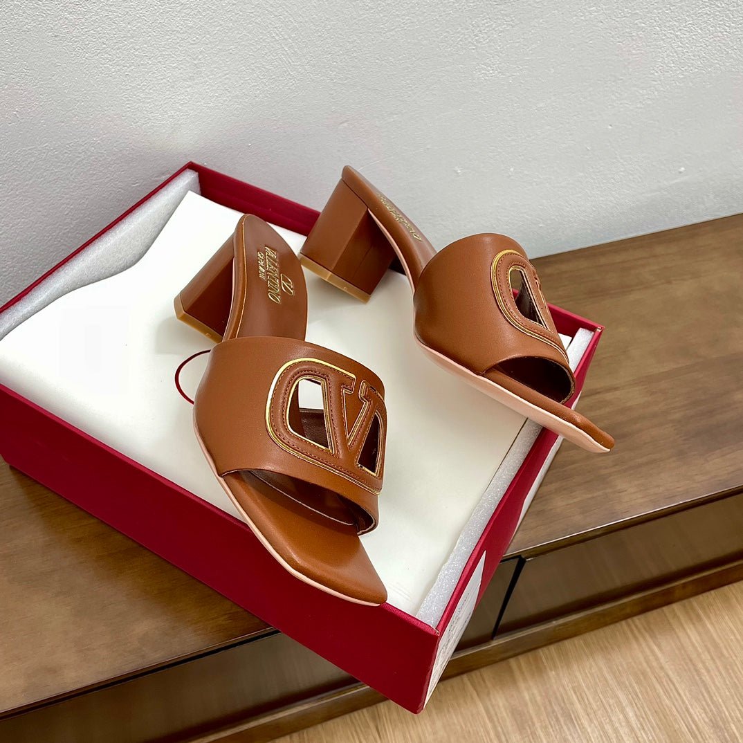 Vlogo Cut-Out 60 Sandal Tan Calfskin - Image 2