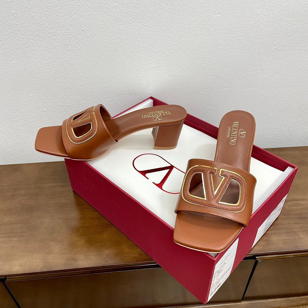 Vlogo Cut-Out 60 Sandal Tan Calfskin - Image 3