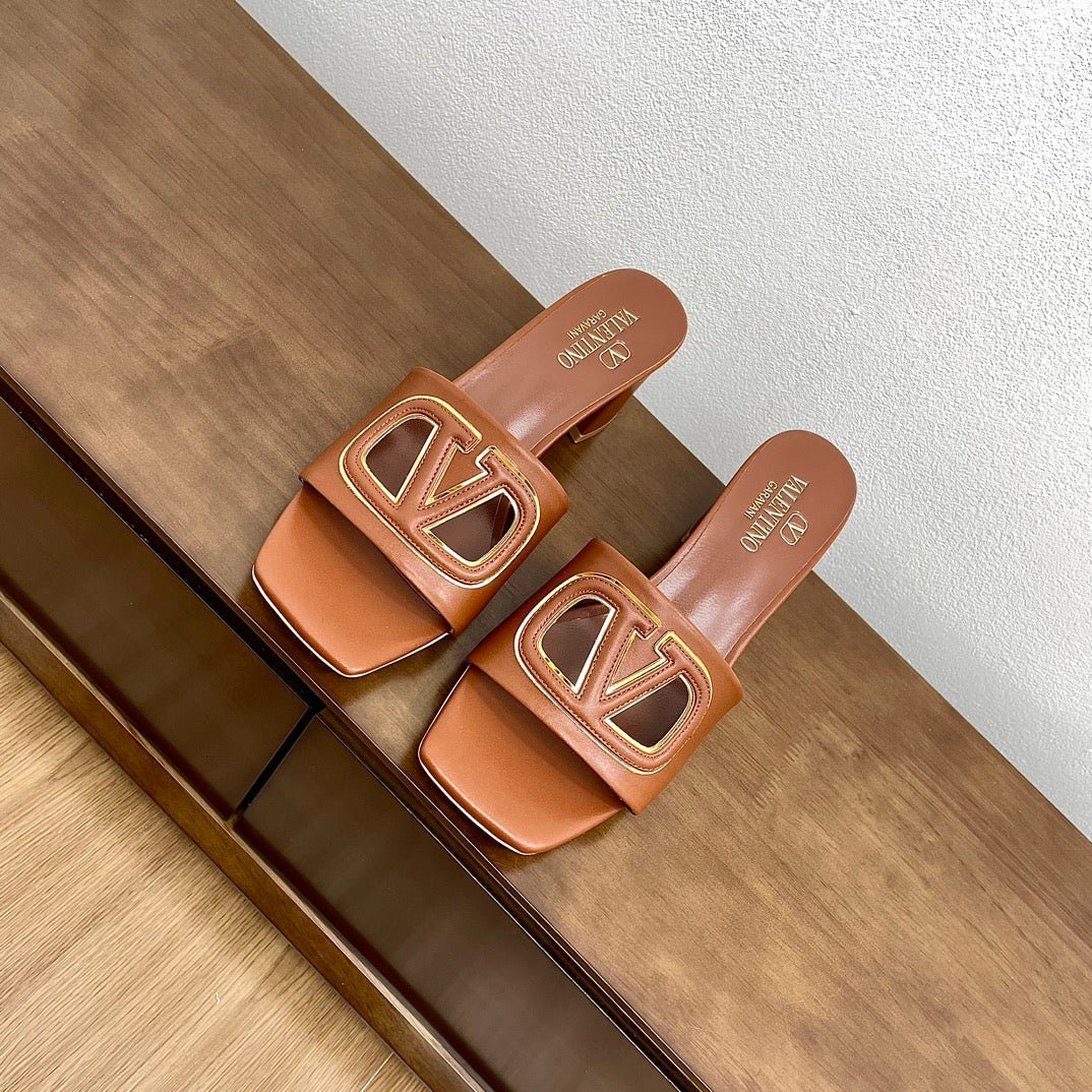 Vlogo Cut-Out 60 Sandal Tan Calfskin - Image 5