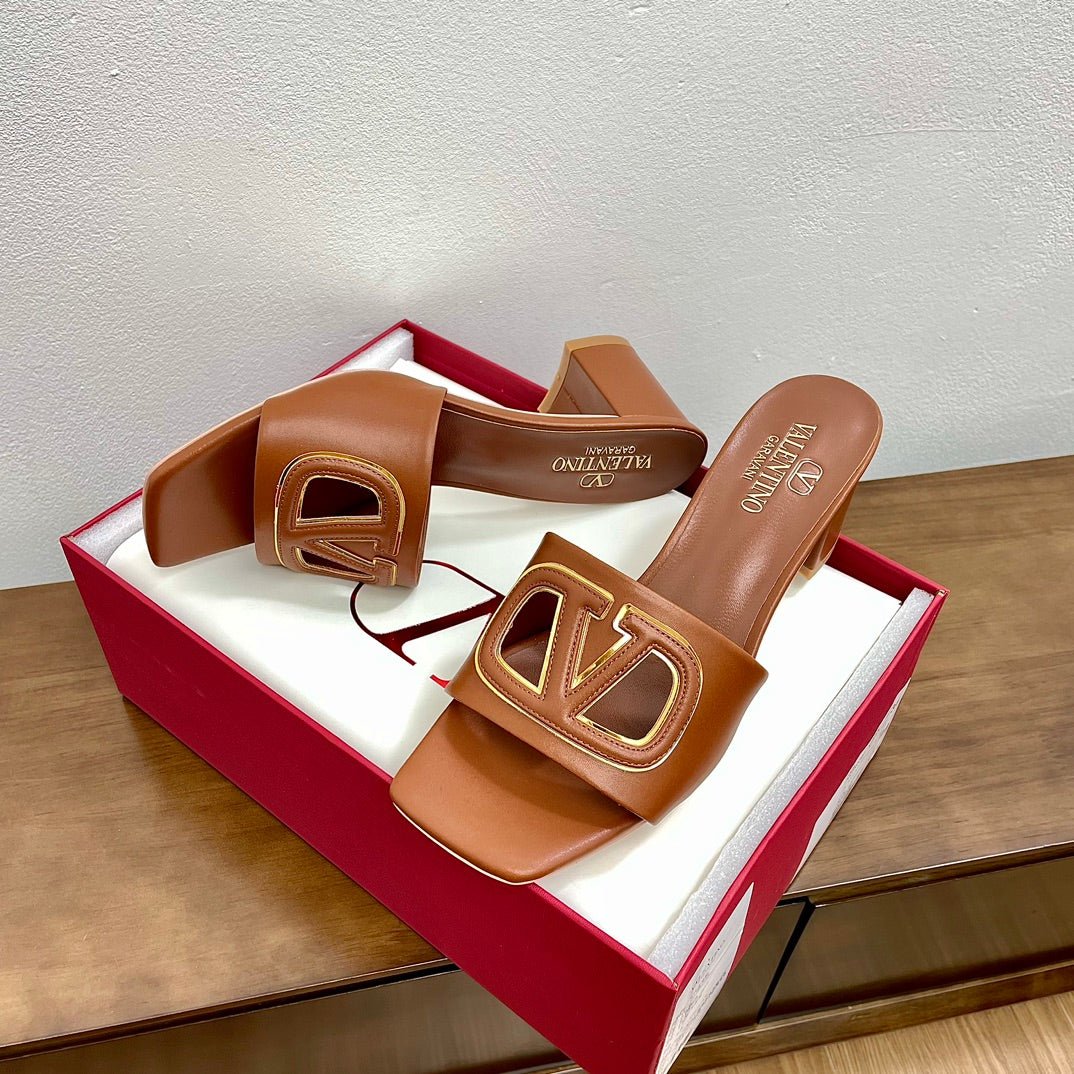 Vlogo Cut-Out 60 Sandal Tan Calfskin - Image 6