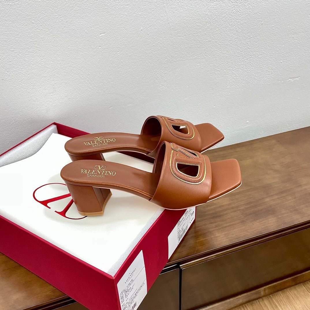 Vlogo Cut-Out 60 Sandal Tan Calfskin - Image 7