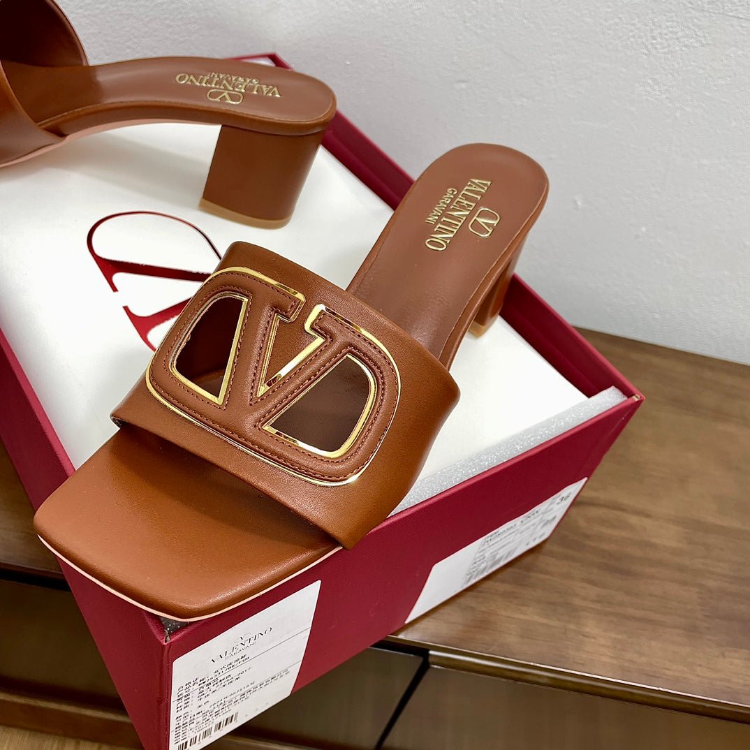 Vlogo Cut-Out 60 Sandal Tan Calfskin - Image 8