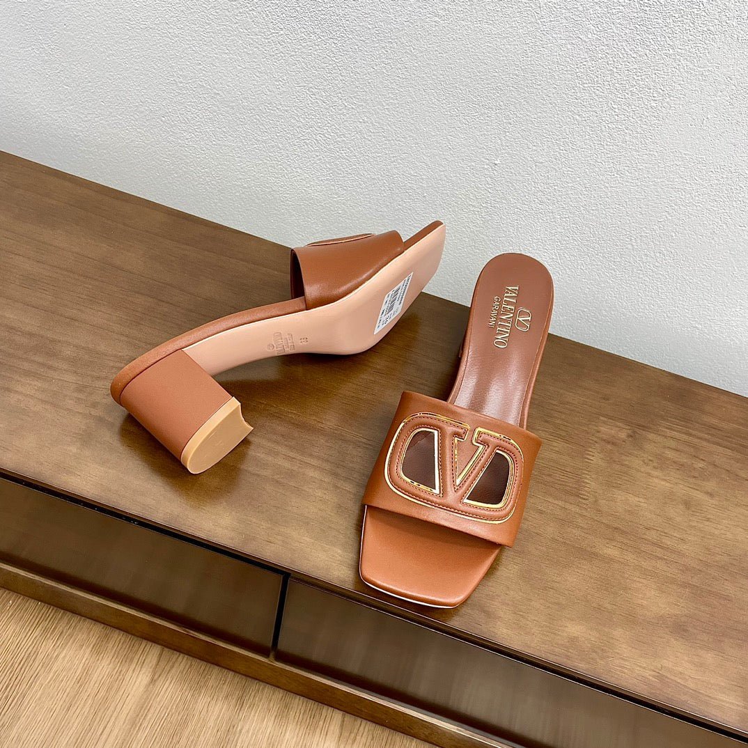 Vlogo Cut-Out 60 Sandal Tan Calfskin - Image 10