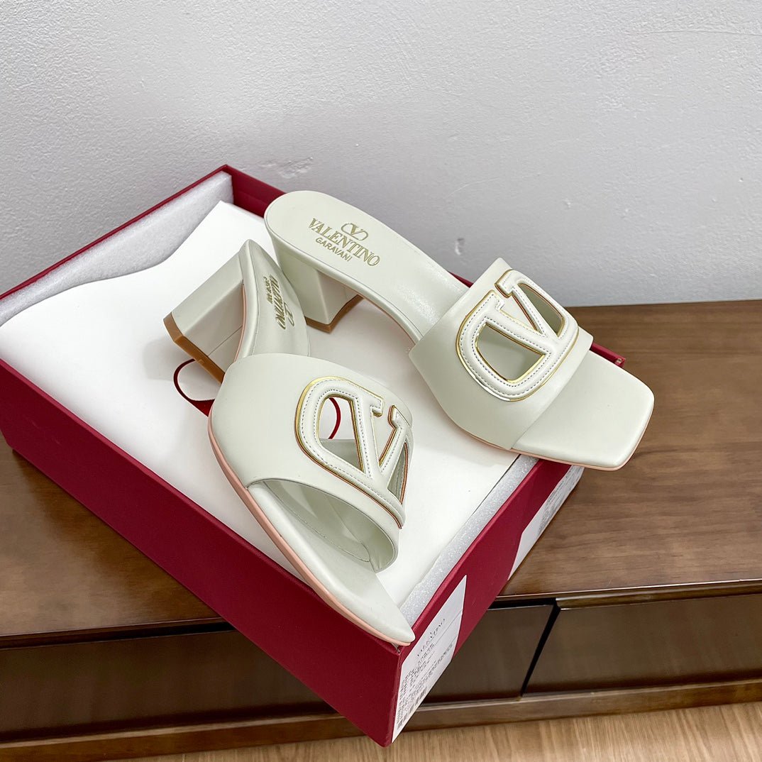Vlogo Cut-Out 60 Sandal Ivory Calfskin - Image 3