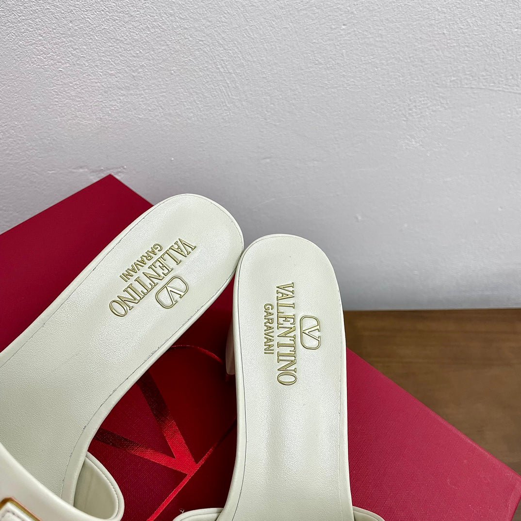 Vlogo Cut-Out 60 Sandal Ivory Calfskin - Image 4