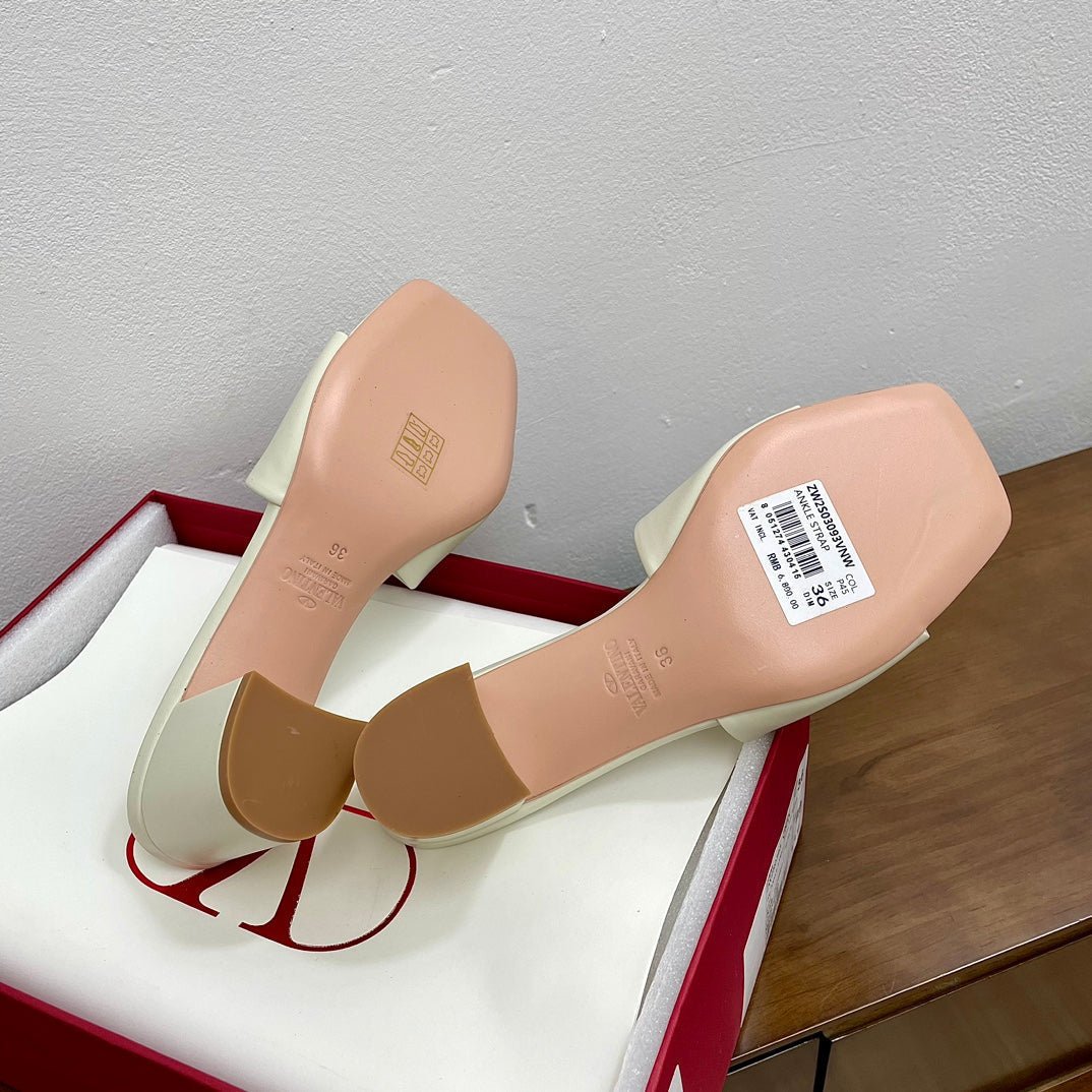 Vlogo Cut-Out 60 Sandal Ivory Calfskin - Image 11