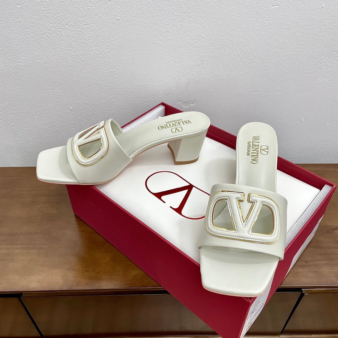 Vlogo Cut-Out 60 Sandal Ivory Calfskin - Image 6