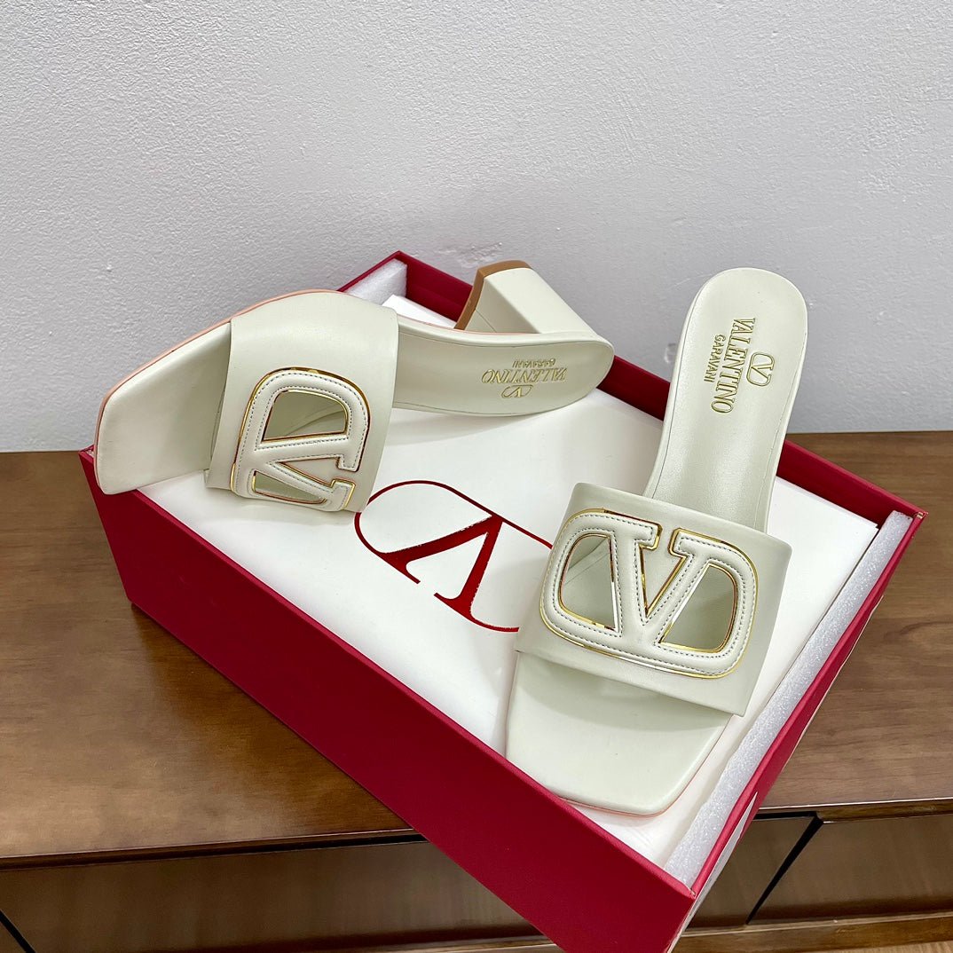 Vlogo Cut-Out 60 Sandal Ivory Calfskin - Image 7