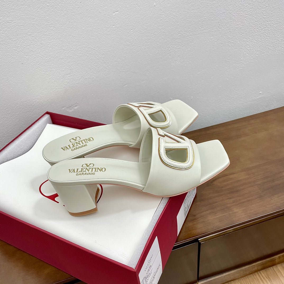 Vlogo Cut-Out 60 Sandal Ivory Calfskin - Image 8