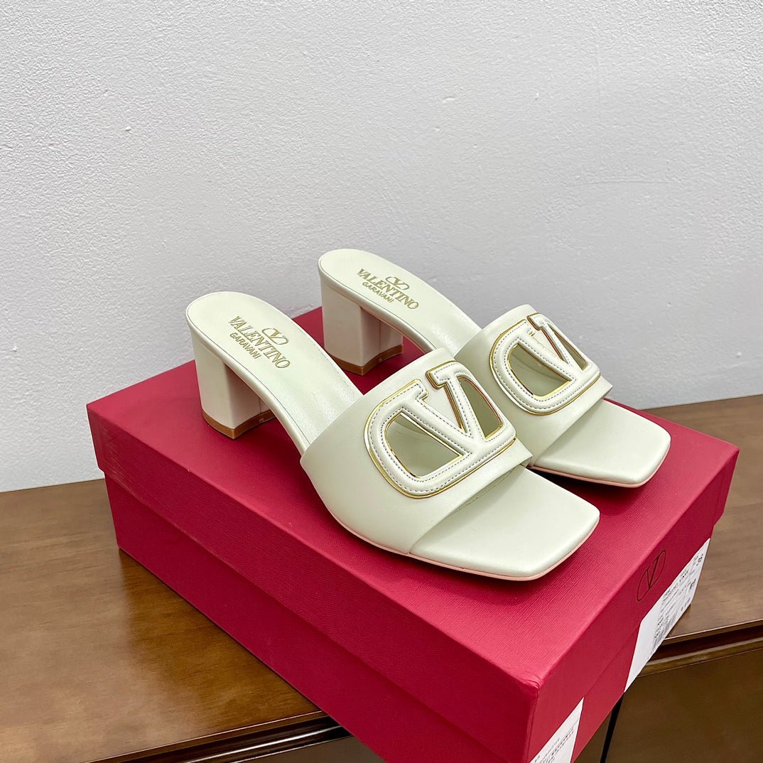 Vlogo Cut-Out 60 Sandal Ivory Calfskin - Image 2