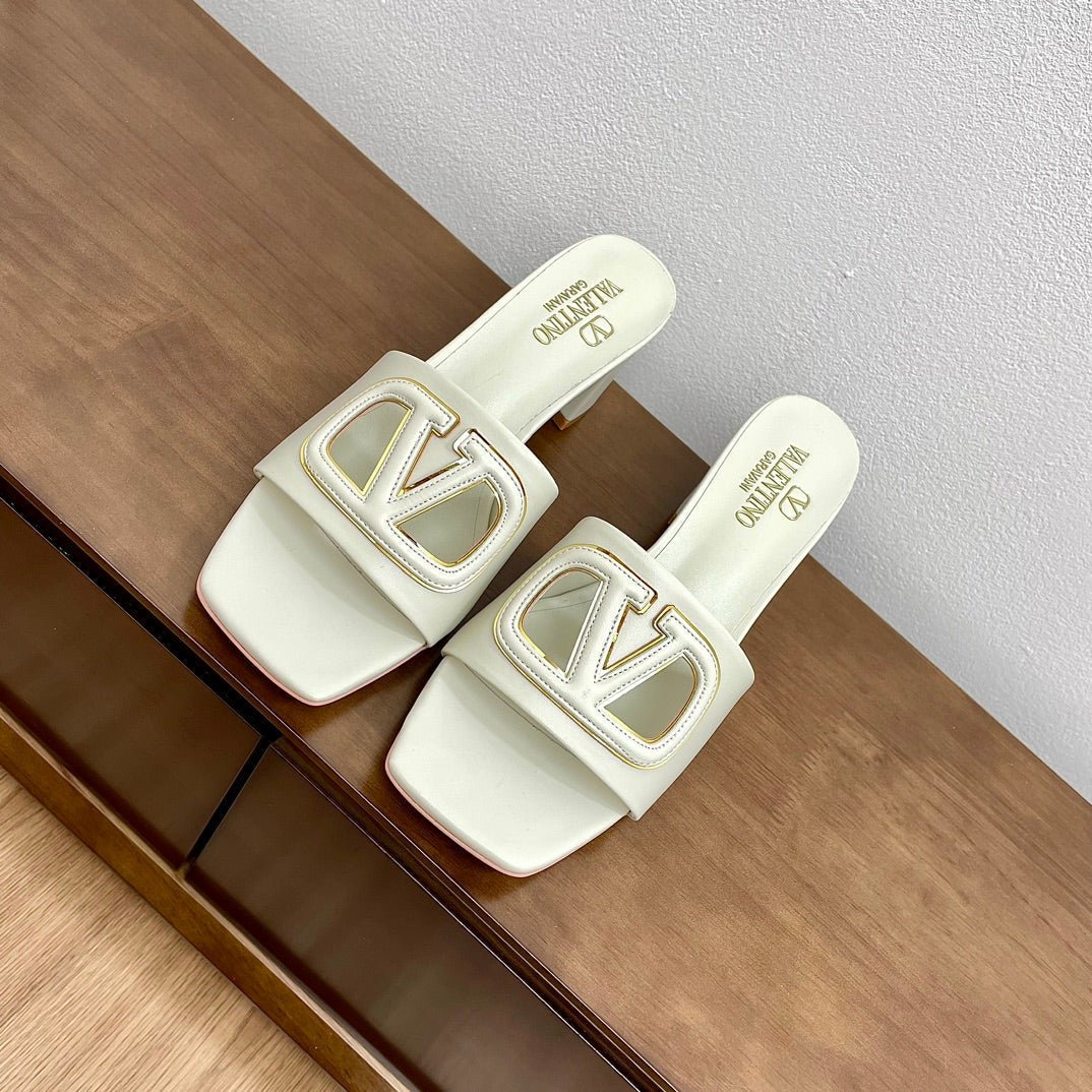 Vlogo Cut-Out 60 Sandal Ivory Calfskin - Image 9