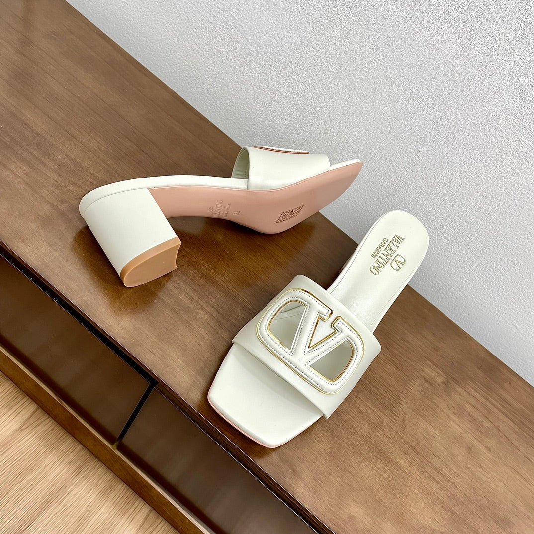 Vlogo Cut-Out 60 Sandal Ivory Calfskin - Image 10